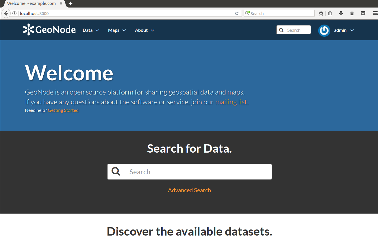 GeoNode Dev Mode