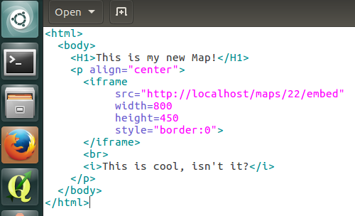 HTML Embedding the Map
