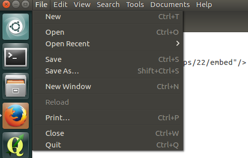 GEdit Text Editor - Save As